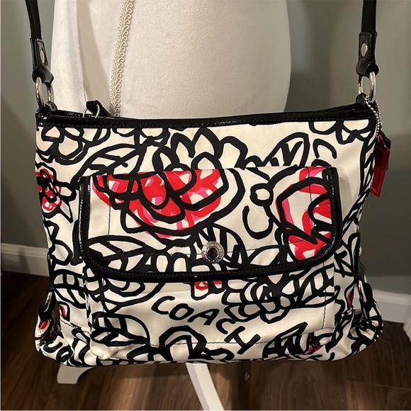 Coach Black and Red Graphic Crossbody Bag - Picture 6 of 7